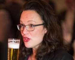 Andrea Gabriel consuming alcohol